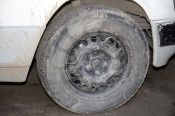 dirty car wheel