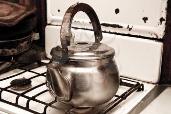 kettle on the gas stove