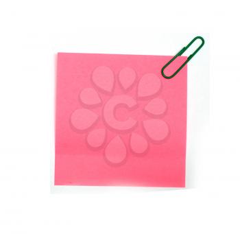 pink form with a clip on a white background