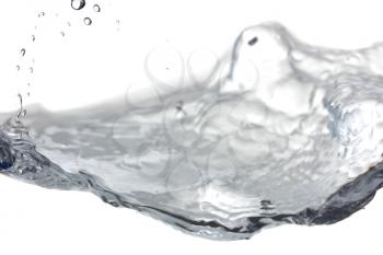 Water splash over white background