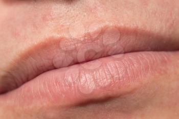 Men's lips. macro