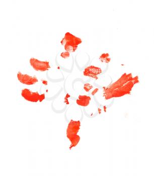 fingerprints in red on a white background