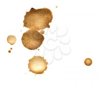 Coffee spots isolated on a white background.