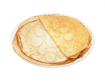 traditional russian crepes, isolated on white