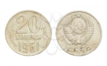 USSR coins on a white background