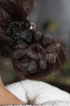 tail of black hair