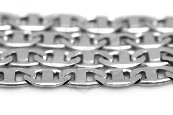 silver chain on a white background