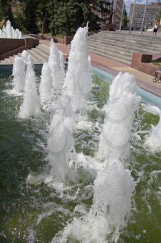 boiling water in a fountain