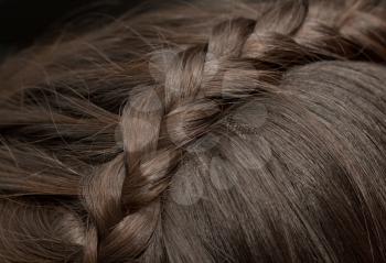 beautiful braid on the girl's hair