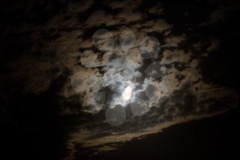 moon with clouds at night