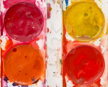 colorful watercolor paints