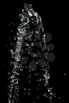 water splashes on a black background