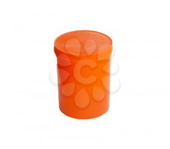 orange plastic box on a white background