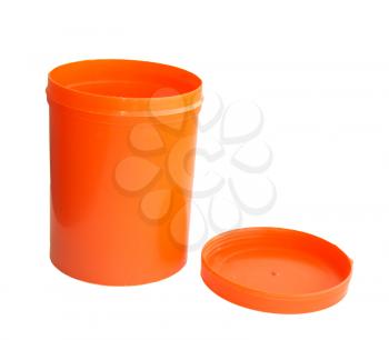 orange plastic box on a white background