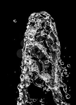 water on black background