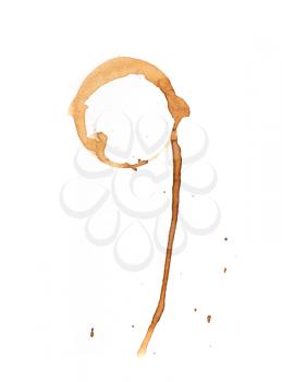 imprint of coffee on a white background
