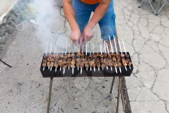 shish kebab on coals