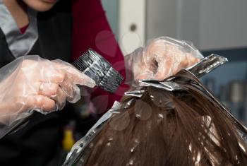 hair coloring in the salon