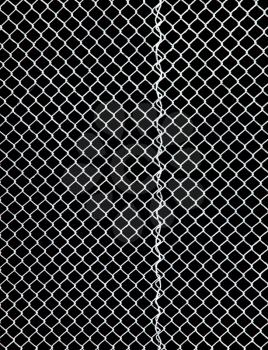 white grid on a black background