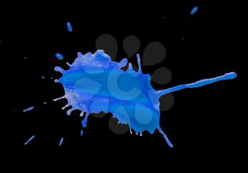 abstract blot blue drops on a black background