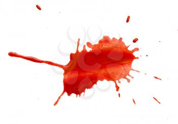 abstract blotch red drops on a white background