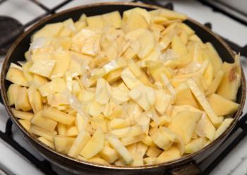 potatoes fried in a pan