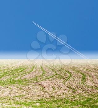 plane in the sky steppe