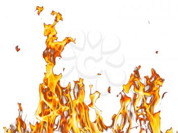 abstract background. flame fire on a white background