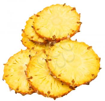 
sliced ​​pineapple on white background