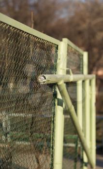 metal fence with mesh