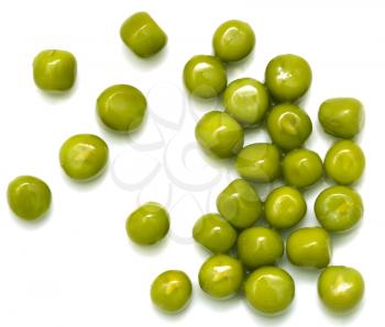 green peas on a white background. macro
