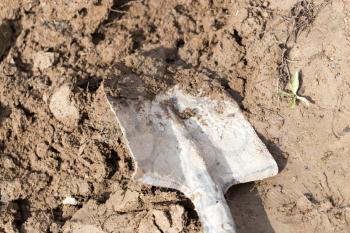 Shovel in the soil
