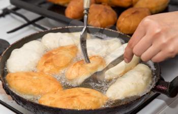 cakes fried in a pan