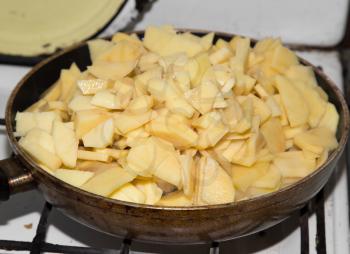 potatoes fried in a pan