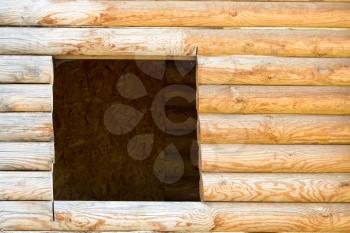 wooden wall with log