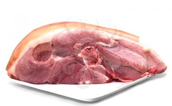pork meat on white background