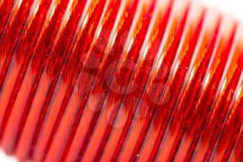 red wire as a backdrop. macro