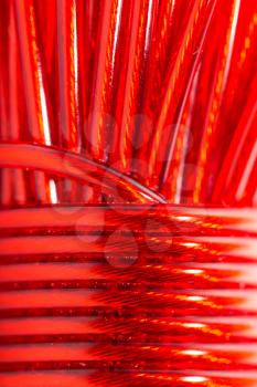 red wire as a backdrop. macro