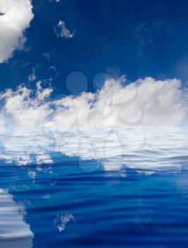 clouds with reflection on water
