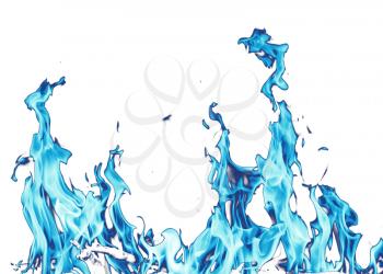 abstract background. blue fire flames on a white background