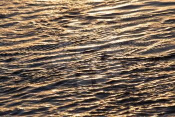 Background of the water surface at sunset