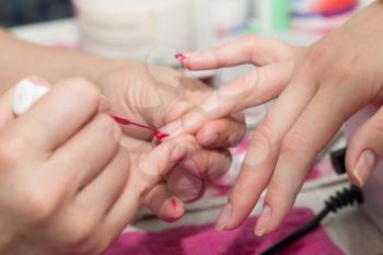 manicure in salon
