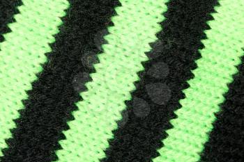 Knitted black and green fabric
