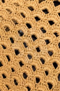 background of brown knitted fabric