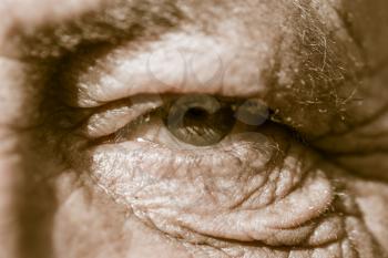 eyes of the old man. close-up