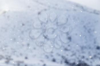 Detail of softly falling snowflakes.