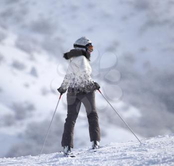 woman on the slope.Skiing.