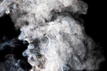 The abstract figure of the smoke on a black background