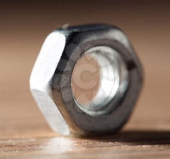nut on the bolt. close-up