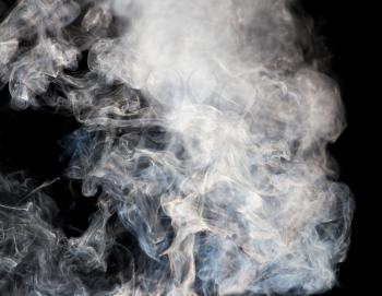 The abstract figure of the smoke on a black background